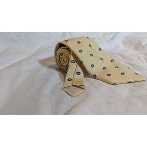 Calvin Klein Yellow Medallion Italian Silk Tie